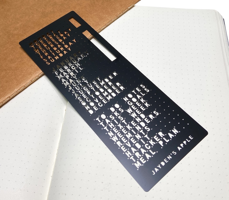 Bullet style Journal Stencil, Planner Stencil, Journal Stencil, Days of the Week Stencil, Months of the Year Stencil Black