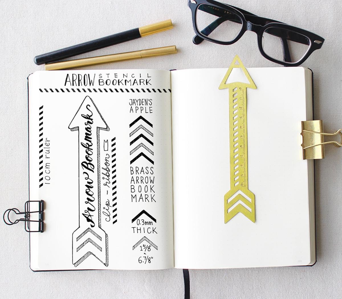 Rise and Shine Publishing Bullet Notebook Journal Set with 10 Pens, 12  Stencils, & 3 Bookmarks