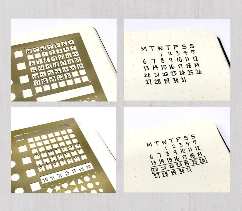 Bullet Journal Essential Stencil Set Circle Chart Grid Chart - Etsy
