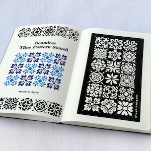 Estêncil de padrão de azulejos: estêncil de latão para anotações em formato A5 e TN