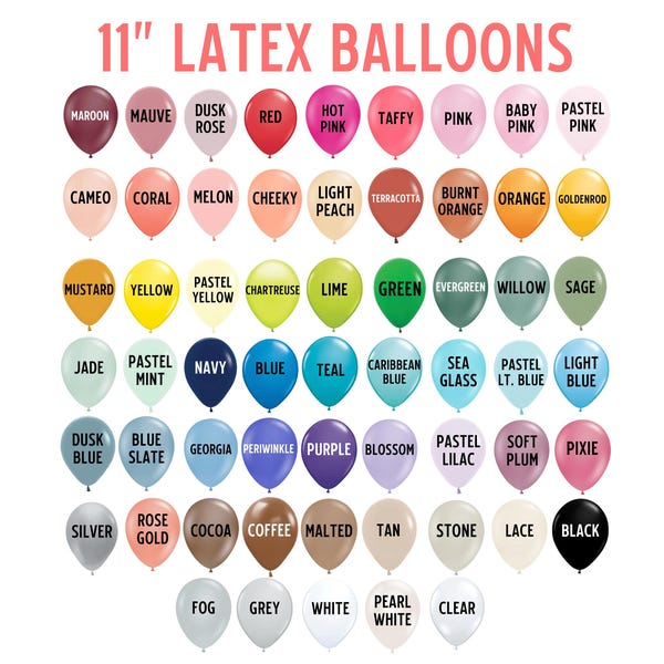 11 Inch Latex Balloons for Party Decorations, Boy or Girl Birthday, Baby Shower Decor
