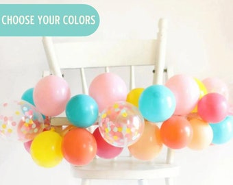 High Chair Balloon Garland Kit - DIY Mini Balloon Garland - CHOOSE Your Colors - First Birthday High Chair Banner - High Chair Banner