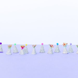 Mini Party Hats for Animal Figurines, Two Wild Birthday Decorations