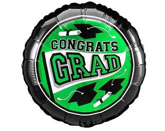 Green Grad Balloons, Congrats Grad Balloons, Graduation Balloons, High School, Grad Party Decor, Class of 2024 Decor, College