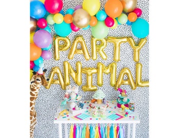 Party Animal Backdrop - Party Animal Balloon Garland - Party Animal Birthday Decor - Party Animal Mini Hats - Circus Party Decor