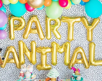 Party Animal Letter Balloons - Party Animal Party Decor - Circus Party Decor - Zoo Party Decor Backdrop - Carnival Party Decor Backdrop