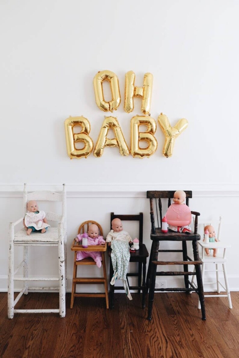 Gender Reveal Banner Gender Reveal Balloons Oh Baby Party Decor Oh Baby Balloons Baby Shower Decor Oh Baby Letter Balloons