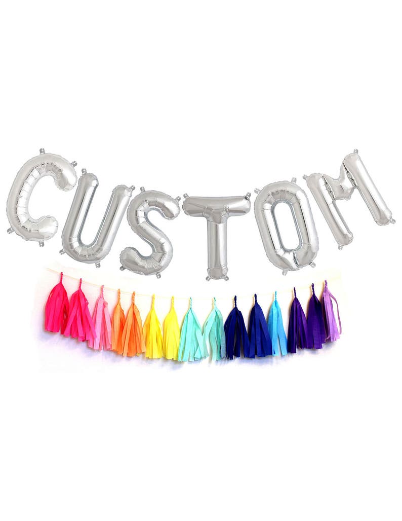 Oh Baby Balloons Birthday Decor Choose Your Letters Custom Balloons Silver Mylar CUSTOM Letter Balloons Baby Shower Decor