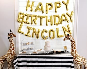 Happy Birthday Balloons - Gold Silver Rose Gold Balloons - Birthday Party Decor - Birthday Balloons - Balloon Banners - Small Balloons