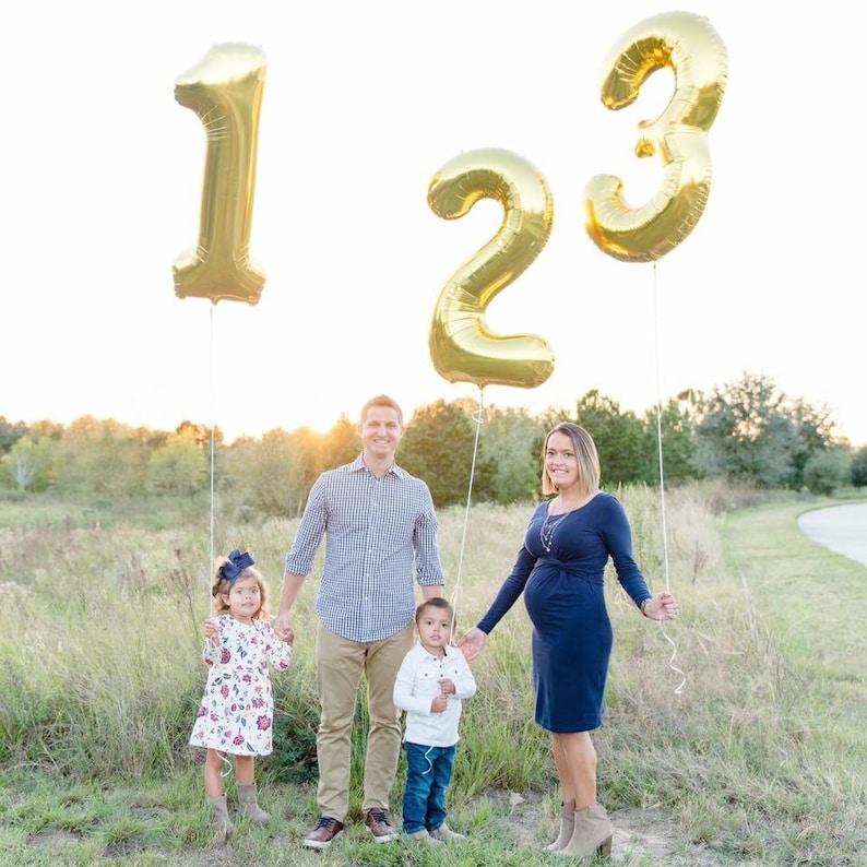 Two Balloon 34 Number 2 Gold Rose Gold Silver Mylar Balloon Second Birthday Decor Second Birthday Photo Prop 2 Number 2 Balloon
