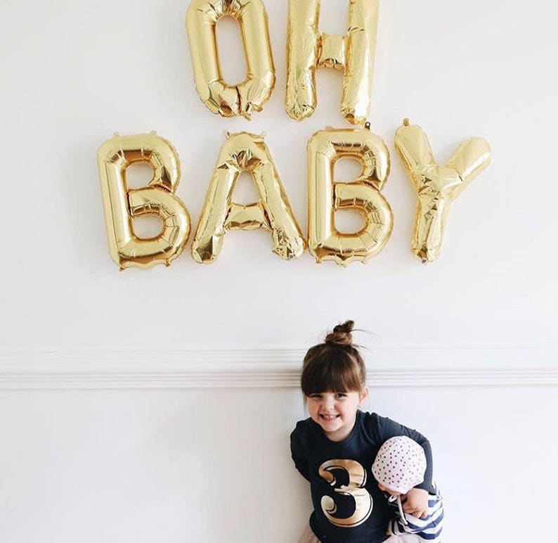 Gender Reveal Banner Gender Reveal Balloons Oh Baby Party Decor Oh Baby Balloons Baby Shower Decor Oh Baby Letter Balloons