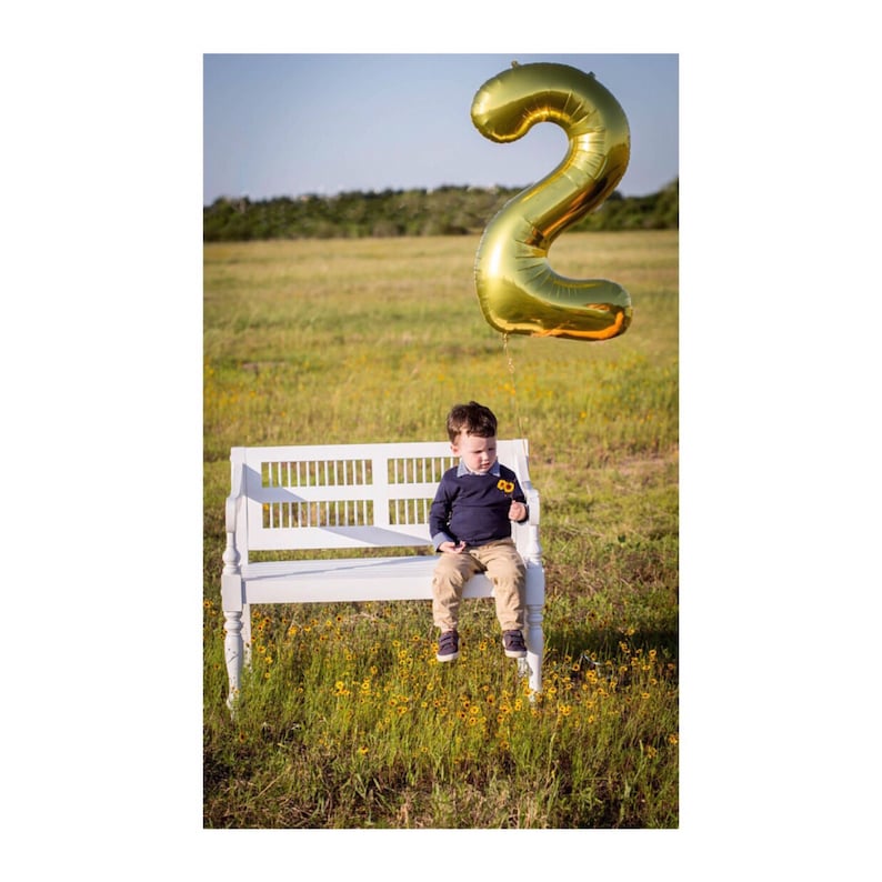 Two Balloon 34 Number 2 Gold Rose Gold Silver Mylar Balloon Second Birthday Decor Second Birthday Photo Prop 2 Number 2 Balloon