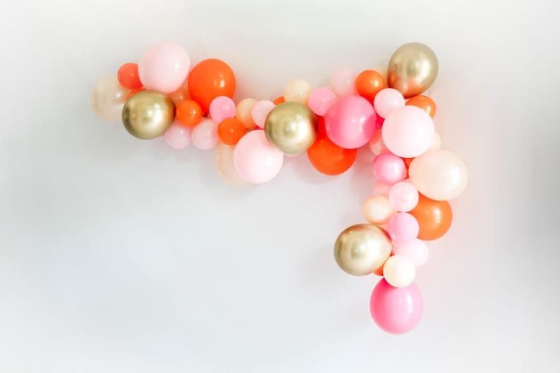 Balloon Garland Kit Balloon Arch Kit Pink and Orange Balloon Etsy UK