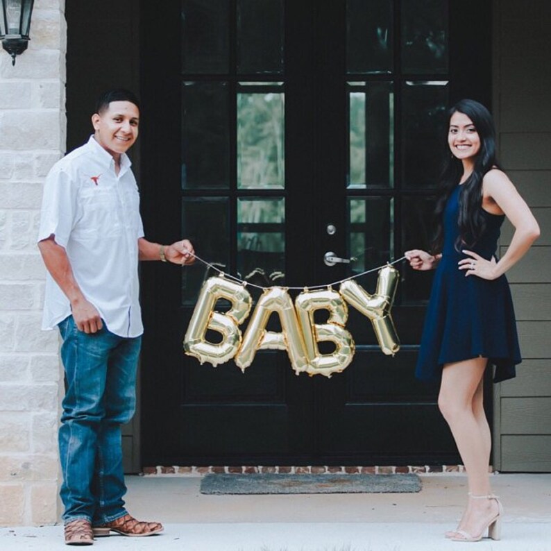 Baby Announcement Balloons Gender Reveal Balloons Baby Etsy