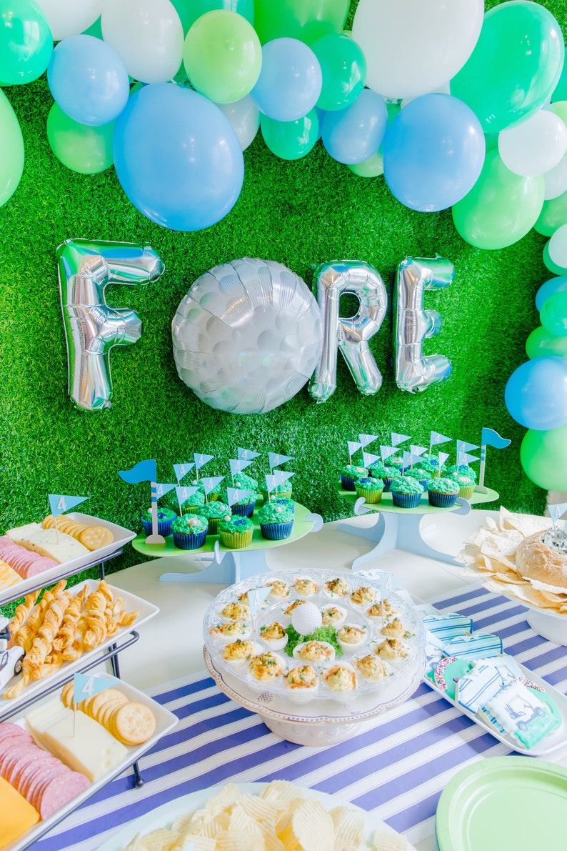Golf Balloon Garland Golf Party Decor FORE Birthday Blue Etsy