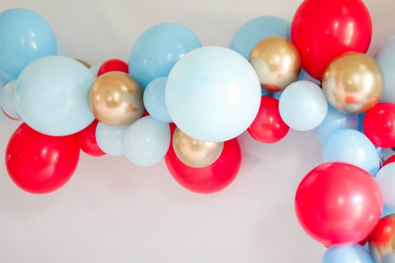Guirlande de ballon de carnaval Décor de fête de guirlande de ballon de  cirque Ballons dor bleu rouge Décor de fête de carnaval Kit de guirlande de  ballon DIY -  France