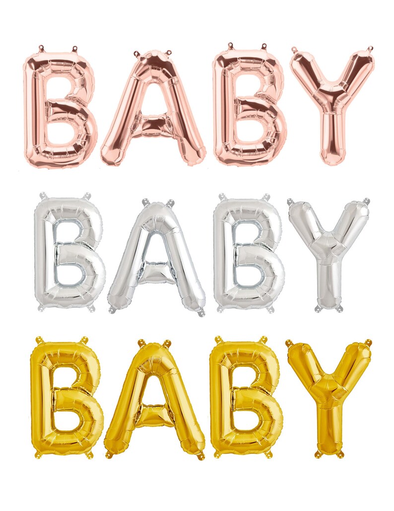 Baby Letter Balloons Gold Rose Gold Silver Baby Shower | Etsy
