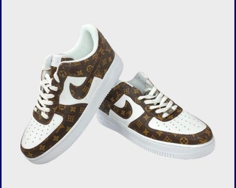 Chaussures de mode personnalisées AF1 Brown, marque AF1 peintes à la main, chaussures Air Force 1 personnalisées, AF1 Custom 2024