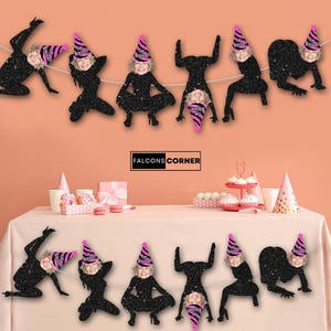 Pancarta de jubilación con cara, decoraciones de jubilación con foto de twerk, pancartas personalizadas imprimibles, regalo de jubilación para ella