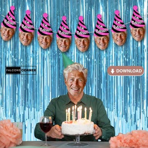 Face Retirement Banner, Printable Custom Happy Retirement Face Banner, Digital Retirement Decorations Party Gift for Him