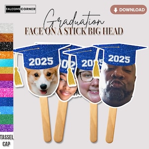 Abschluss-Gesicht auf einem Stift 18 Zoll, Gesicht auf einem Stift-Abschluss-Fans, digitales Gesicht auf einem Stift, großes Kopfgesicht auf dem Stift