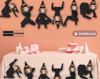 Baner urodzinowy z motywem zabawnego twerka (do pobrania w wersji cyfrowej)