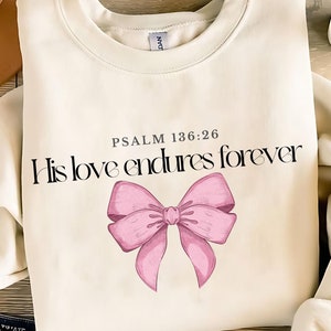San Valentin Cristiano Png, Su Amor Perdura Para Siempre Diseño Para Camiseta, San Valentin Retro Png, Versiculo Biblico De Jesus Descarga Instantanea