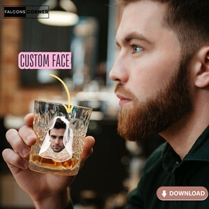 Groom Face Shot Glass, Printable Bachelorette Groom Party Favors, Custom Face Decorations Bachelorette Unique Gift for Her