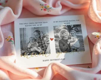 Carte de fête des mères grand-mère, carte photo imprimable pour maman et grand-mère La meilleure carte de voeux pour la fête des mères de tous les temps, cadeau pour maman