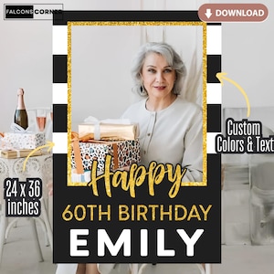 Birthday Photo Props, Printable Birthday Photo Frame, Digital Girls Birthday Photo Booth, Birthday Party Frame Custom Cutout