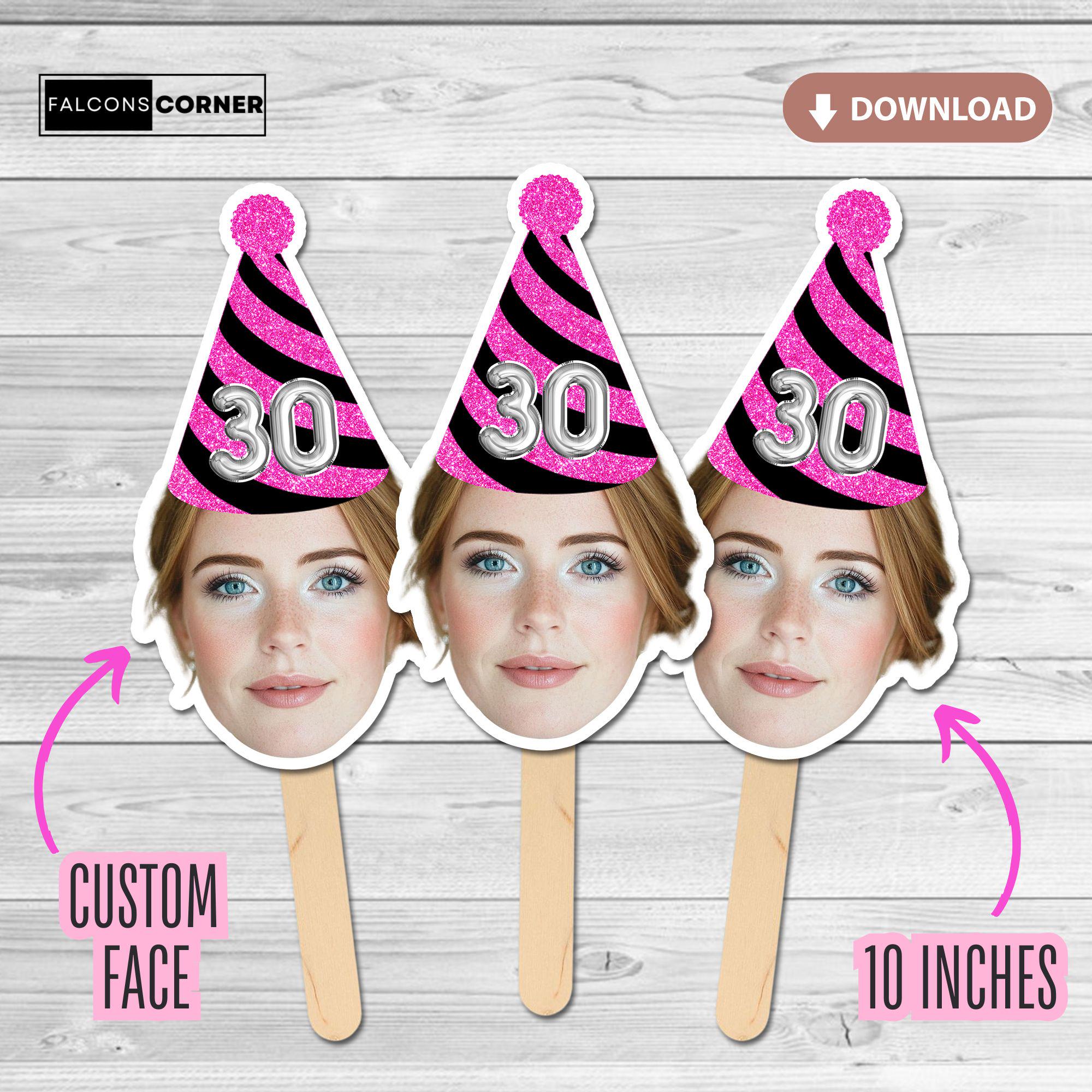 Face on a Stick Big Head, Custom Face Cutout for Birthday, Custom Face Decorations Bachelorette Gift for Him Her