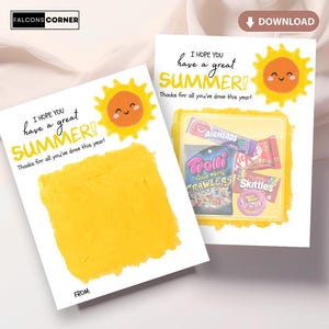 Traktatiekaart leraar, afdrukbare jumbokaart zomerleraar, aangepaste cadeauhouder leraar waardering, einde schooljaarkaart voor leraar