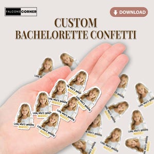 Custom Bachelorette Confetti, Printable Bachelorette Party Head Confetti for Bride, Bride to Be Party Decorations Digital Download