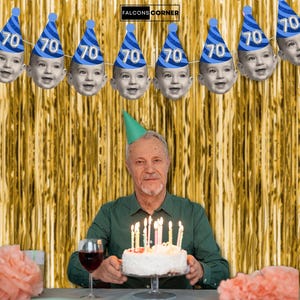 Custom Head Birthday Banner, Digital Custom Photo Birthday Decor, Funny Birthday Banner Gift for Grandpa Birthday