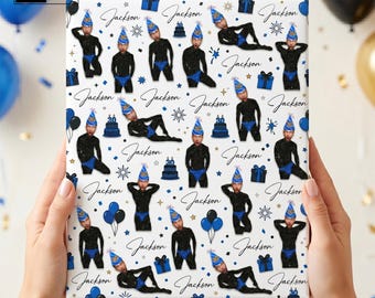 カスタムフェイストゥワークバースデーラッピングペーパー、男性向けのおもしろギフトラッピング