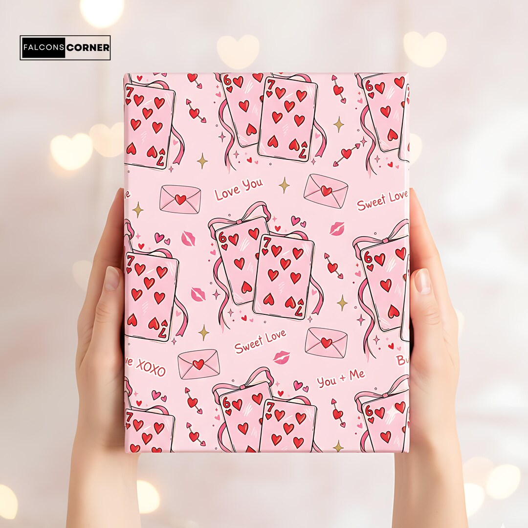 Valentine Wrapping Paper, Pink Love Note Design Gift Wrap - Etsy
