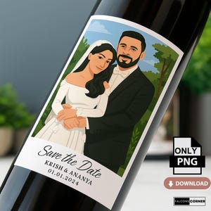 Custom Photo Wine Label 25 Year Anniversary, Personalized Engagement Wine Label, Anniversary Gift for Couple, Custom Photo Wine Label