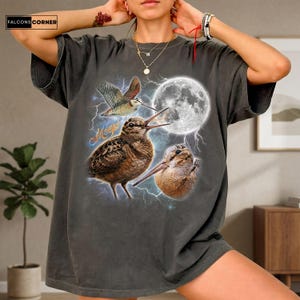 American Woodcock Meep Bird Shirt, Funny Bird Lover Gift, Vintage Retro Cosmic Graphic Tee
