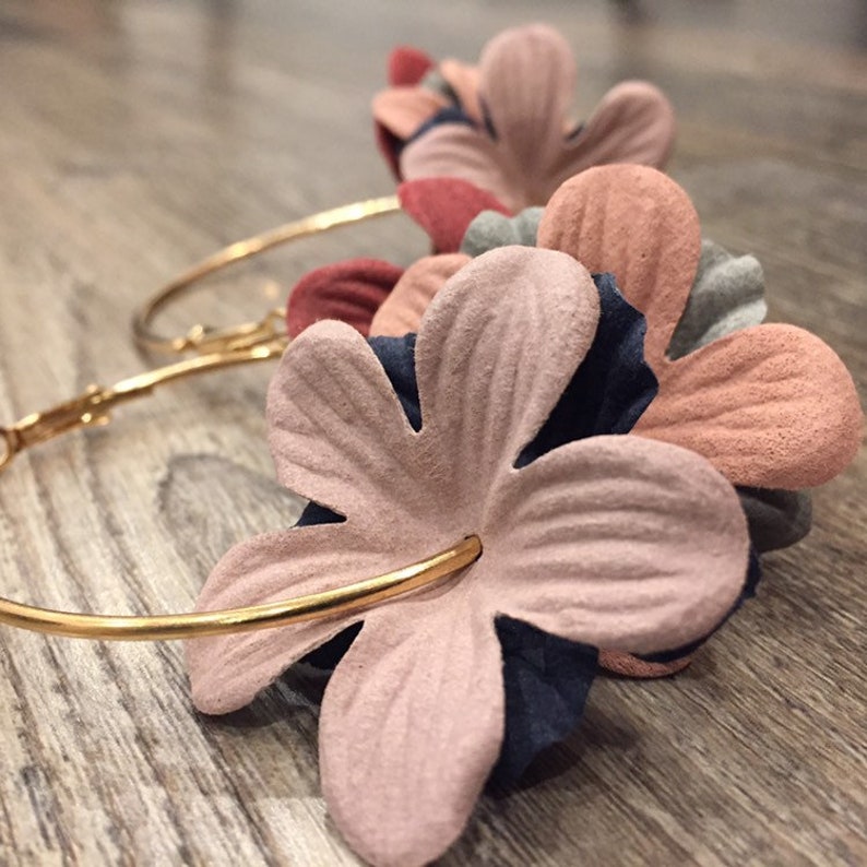 flower jewellery mehndi flower jewelry for haldi indian Large Hoop Earrings Gold Flower Hoops Flower Earrings Fabric Flowers Jewelry