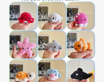 No Sew Amigurumi Bundle 9, Crochet Ocean Animals, Pattern (PDF)