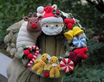 Crochet Christmas Wreath/Pattern/PDF/English only/ Amigurumi, Christmas decor, Christmas crochet toys, Crocheted Christmas Wreath