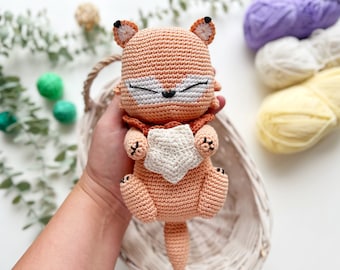 Crochet Fox, Cuddly Fox toy, Plush toy, Finished fox toy, Amigurumi, New born toy, Baby shower