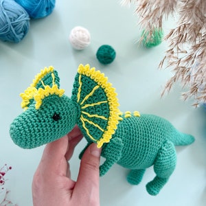 Crochet Dinosaurs: dilophosaurus, pterodactyl, ankylosaurs and triceratops/Pattern/PDF/ English only/ Amigurumi, Dinosaurs, Dinosaurs toys image 9