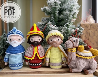 Crochet Nativity set: Three Kings and Camel/Pattern, PDF, English only/Christmas, Nativity toys, Amigurumi, Xmas toys, Three Wise Men