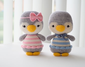 Crochet Penguins Pippa and Poppy /Pattern/PDF/English, German, French, Portuguese and Dutch/ Penguin Pattern, Crochet Penguin, Amigurumi