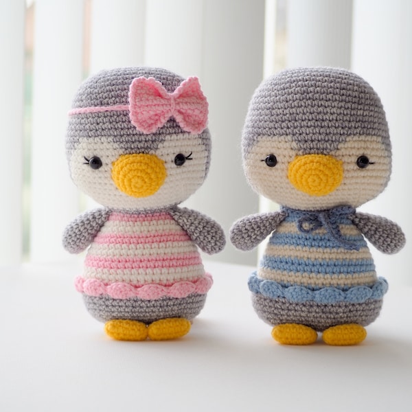 Crochet Penguins Pippa and Poppy /Pattern/PDF/English, German, French, Portuguese and Dutch/ Penguin Pattern, Crochet Penguin, Amigurumi