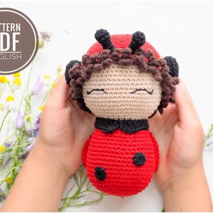 Crochet Lady Bug, Pattern, PDF, English, Amigurumi, Lady bug, Crocheted toy, Baby toy, Plush Toy