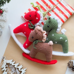 Crochet Christmas decoration: Rocking Horse, Reindeer, Penguin and Angel/Pattern/PDF/ English only/ Christmas ornaments, Christmas Amigurumi image 3