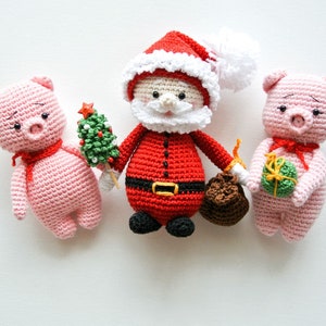 Crochet Christmas Decoration: Santa, Piggi and Gingerbread, Pattern, PDF, English, Amigurumi image 3