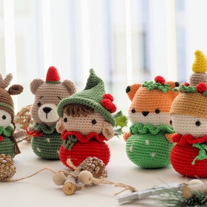 Crochet Christmas Ornaments: Elf, Bear, Fox, Candle and Snowman /Pattern/PDF/English, German only/ Christmas gift, Christmas ornament toys image 6